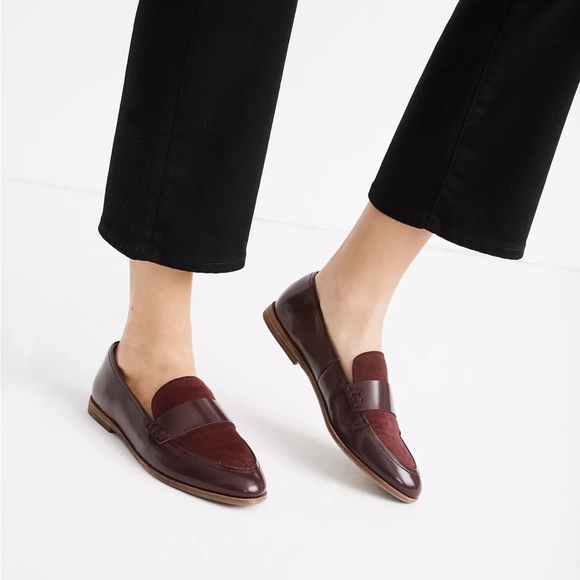 Madewell Shoes - Madewell Alex Loafers in Cabernet Suede